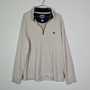 IZOD large cream half zip advantage performance stretch jacket